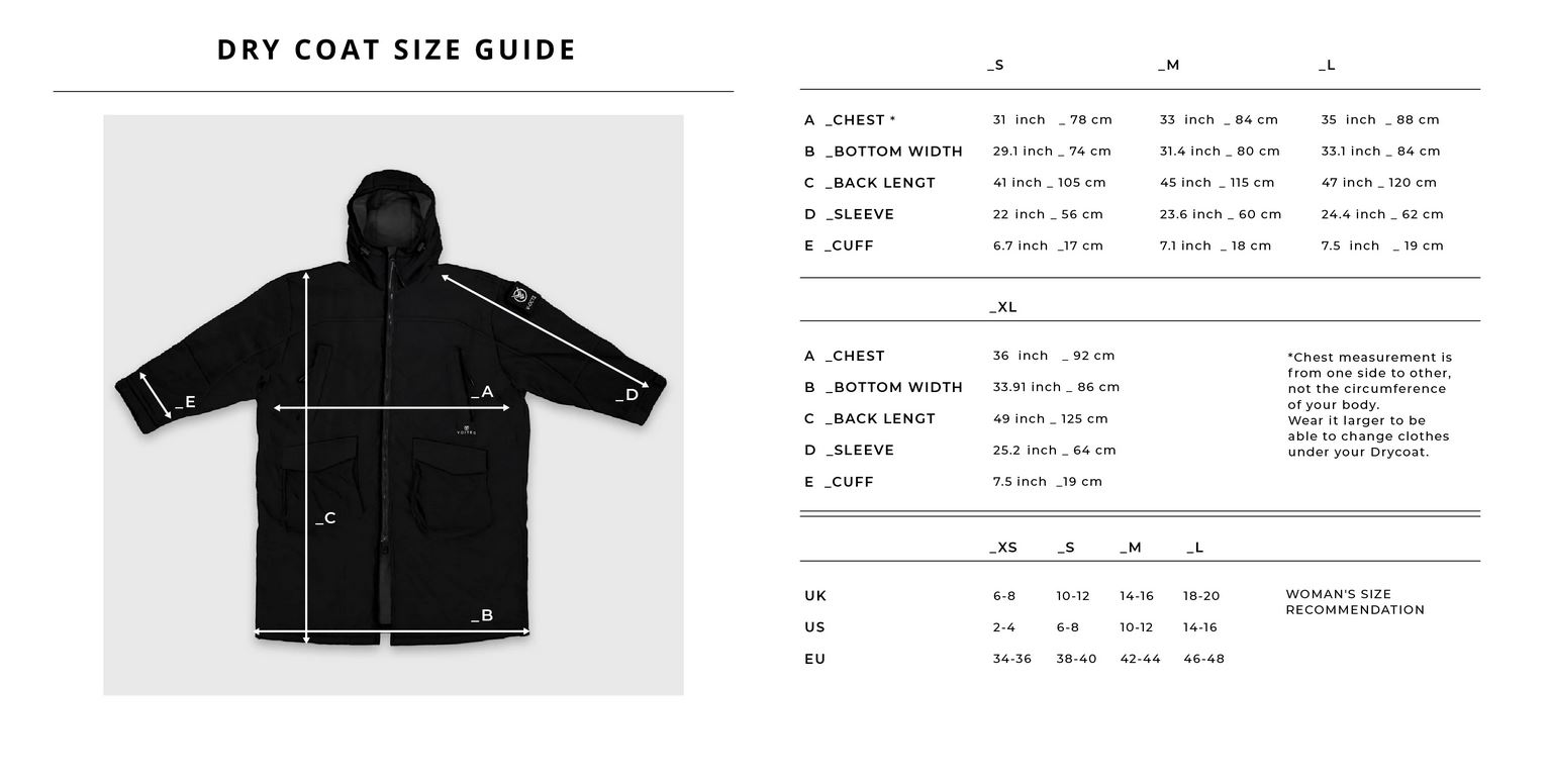 Voited Change Robe 0 Size Chart